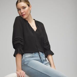 WHBM Elegant Black Women's Blouse size M